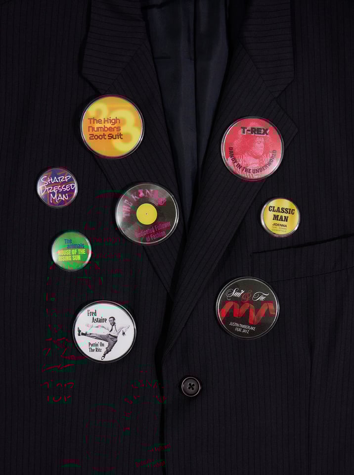 band badges on tailored suits